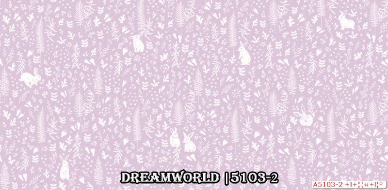 Tạo điểm nhấn cho căn phòng của bé bằng mẫu giấy dán tường họa tiết hoa lá, động vật tông màu tím.